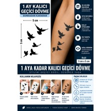 1 Ay Kalıcı 24 Saat Sonra Kararan 5x5 cm Küçük Boy Güvercin Dövmesi Geçici Dövme Tattoo