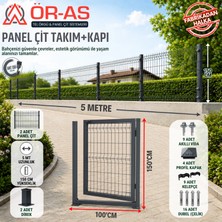 Ör-As Tel Örgü Panel Çit Takım ( 150 cm Yükseklik  5 mt Uzunluk  ) + ( 150 x 100 Kapı -)