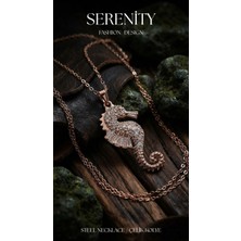 Serenity Deniz Atı Figürlü Çelik KOLYE02