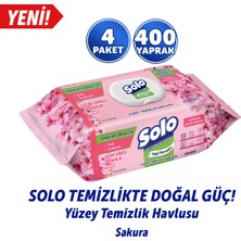 Solo Temizlikte Doğal Güç Sakura Yüzey Temizlik Havlusu 4'lü 400 Yaprak