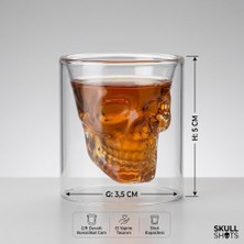 Mercanco Özgün Kafatası Tasarımlı Shot Bardağı - 5cm x 3.5cm 6 Adet
