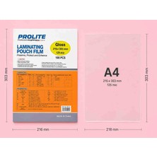Der's Orjinal Laminasyon Filmi (Okul Eğitim Iş Vb Alanlarda Kullanılır) Parlak A4 125MIC( 1 Paket 10 Adet ,  303 x 216 cm )