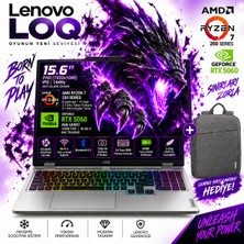 Lenovo Loq 15AHP10 Aı Amd Ryzen7 250 16GB Ram Ddr5 1tb SSD RTX5060 8gddr7 15.6 Fhd 144Hz Windows 11 Pro 83JG006FTR Taşınabilir Bilgisayar + Lenovo Çanta Hediyeli