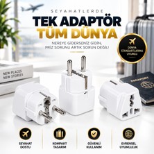 Seyahat Priz Adaptörü – Avrupa Tipi Fiş Dönüştürücü, Çoklu Girişli, Kompakt Tasarım