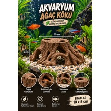 BarsDepo Akvaryum Kütük Şeklinde Saklanma Evi 10X5CM Batan Model