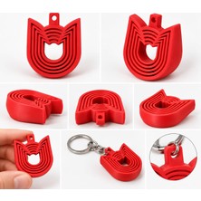 Durino Hareketli Kedi Figürlü Stres Anahtarlığı – Iç Içe Geçmeli Fidget Tasarım