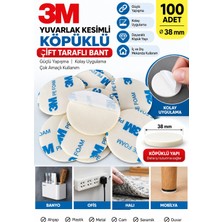 Hobialem 100 Adet 38 mm Yuvarlak Köpüklü Çift Taraflı Bant Güçlü Yapışkanlı