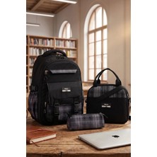 My Polo 2086 3'lü Set Su Geçirmez Çocuk Sırt Çantası Kalemlikli Beslenme Çantalı Unisex 2+ Yaş