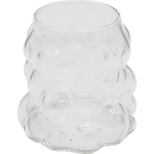 Pileli Store Boncuklu - Boğumlu Cam Bardak 340ML Kahve - Sunum - Meşrubat (4887)
