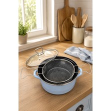 PR Home Mavi Emaye Kızartma Tenceresi 22 cm