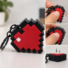 Durino Minecraft Temalı Kalpli Basmalı Anahtarlık