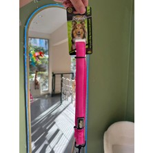 Doglife Siyah Metal Klipsli, Düz Renk Pembe Göğüs Tasması