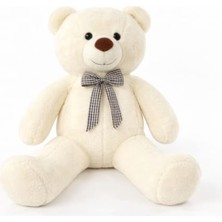 MarkEntegra 90 cm Rengarenk Papyonlu Peluş Ayıcık -% 100 Yerli Beyaz