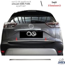 MarkEntegra Ebal Oto Aksesuar Krom Bagaj Alt Çıtası 2017-2021 P.çelik Opel Crossland x ile Uyumlu