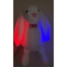 MarkEntegra 65CM Beyaz Peluş Tavşan, LED Işıklı Uyku Arkadaşı