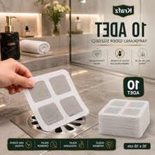MarkEntegra 10'lu Yapışkanlı Gider Süzgeci Seti, Banyo ve Lavabo Koruyucu