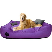 MarkEntegra Yıkanabilir Ultra Soft Büyük Irk Köpek Yatağı, Mor Renk