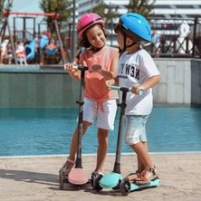 MarkEntegra 3 Tekerlekli Katlanabilir Scooter, Turkuaz Renkli Eğlenceli Araç
