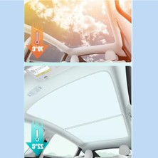 MarkEntegra Tesla Model Y Juniper (2025+) Uyumlu Kristal Buz Ipeği Tavan Güneşliği - Sarkma Yapmayan Parçalı Tasarım (Ice-Crystal Split Sunshade)