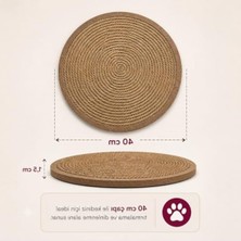MarkEntegra 40 cm Rondo Kedi Tırmalama Matı, Jüt Halat ve Mdf Taban