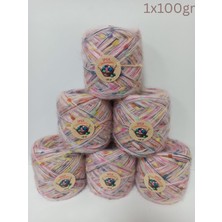 İpek Yün İplik Dünyası Angora Örgü Ipi (Toz Pembe,çok Renkli Ponpon Ip) 100GR