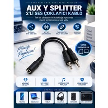 Aux Y Splıtter 3.5mm Ses Çoklayıcı | Tek Giriş 2 Çıkış | Çift Kulaklık Adaptörü