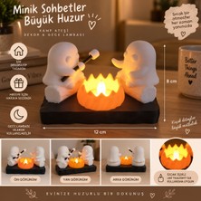Rain Craft 3D Sevimli Hayaletler Kamp Ateşi LED Gece Lambası – 3D Baskı Dekoratif Mumluk
