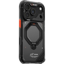 iPhone 18 Pro Max Uyumlu Kılıf M-Safe Şarj Özellikli Standlı Skinarma Saturn Kapak Siyah