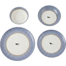 altabi Porselen 24 Parça Yemek Takımı Vintage Desen Royal Blue