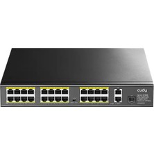Cudy FS1026PS1 24 Port 10/100 Yönetilemez +2 Port Gb. 1 Sfp (1gb) Rack Mount (24 Port Poe+) 300W Swi