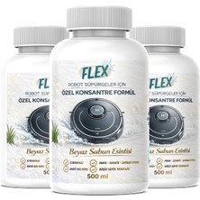 Flex Robot Süpürge Yüzey Temizleme Solüsyonu 500 ml X3 Ad. | Moplu Robotlar ile Uyumlu | Düşük Köpük | Beyaz Sabun