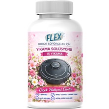 Flex Robot Süpürge Yüzey Temizleme Solüsyonu 500 ml | Moplu Robotlar ile Uyumlu | Düşük Köpük | İz Yapmaz -Kar Çiçeği Parfümlü-