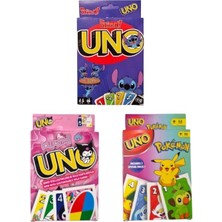 Oyunsal Kuromi Uno + Pokemon Uno + Stitch Uno Oyun Kartları 3'lü Set