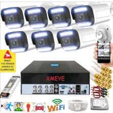 Bises 7 Li Araç Insan Yüz Tanımalı Hareket Algılayan 5 Mp Lens 12 Warm LED Gece Renkli Kamera Seti 3312W-PLS
