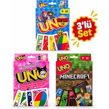 Oyunsal Kuromi Uno + Minecraft Uno + Brawlstars Uno Oyun Kartları 3'lü Set