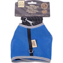 Skygo Revify Havalı Dokuma Kedi Göğüs ve Gezdirme Tasması Small Royal Mavi 1X20-30 cm