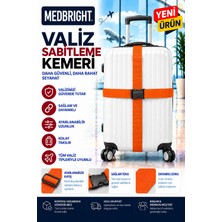 Medbright Valiz Kemeri Siyah Emniyet Kilitli Tokalı Ayarlanabilir Bavul Kemeri 2 Adet 4cm x 200CM