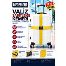 Medbright Valiz Kemeri Siyah Emniyet Kilitli Tokalı Ayarlanabilir Bavul Kemeri 2 Adet 4cm x 200CM