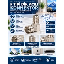 F Tipi 90° L Dik Açılı Hızlı F Konnektör – Uydu Tv Anten Kablo Bağlantı Aparatı