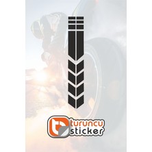 Turuncu Sticker Motor Çamurluk Şerit Sticker Etiket 35x6 cm – Araç – Motor – Laptop - Kask Etiket Sticker