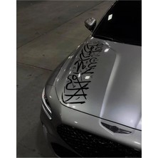 Turuncu Sticker lâ Ilâhe Illallah Muhammedün Resûlullah Sticker Etiket 100x30 cm – Araç Kaput – Motor