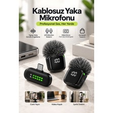 Yussraw Blic Pro++ Bwc-09 Çift Kablosuz Yaka Mikrofonu Type-C, Aı Gürültü Azaltma, Dijital Ekran, 6-7 Saat Kullanım