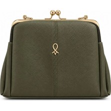 RoseBuy Bags Kadın Haki Yeşil Gold Detaylı Vintage Çapraz Omuz Çantası