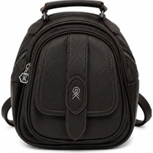 RoseBuy Bags Kadın Kahverengi Mini Sırt Çantası – Çok Bölmeli Şık Günlük Çanta