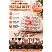 Raylax Yeni Nesil 28 Başlıklı Şarjlı Masaj Aleti Güçlü Titreşimli Dijital Ekranlı Boyun Omuz Bel Sırt Bacak Kol Masaj Cihazı