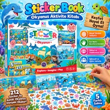 Trust Store Sticker Book Okyanus Aktivite Kitabı 5 Sahne 212 Sticker Deniz Canlıları Çıkartma Kitabı