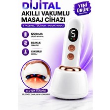 Raylax Vakumlu Sıkılaştırıcı Isıtmalı Şarjlı Vücut Masaj Aleti 9 Kademeli Dijital Kupa Terapi Cihazı 1200MAH Kişisel Bakım