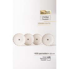 Tuse Home Eclipse Gerçek Altın Yaldızlı Gökyüzü Desenli 4' lü Porselen Pasta Tabağı 20 cm
