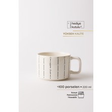 Coffee Lover Çizgili ve Yazılı Porselen Kupa 220 ml