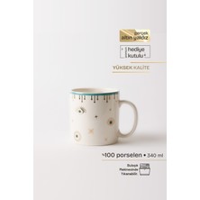 Evil Eye Gerçek Altın Yaldızlı Nazar Gözlü Porselen Kupa 340 ml